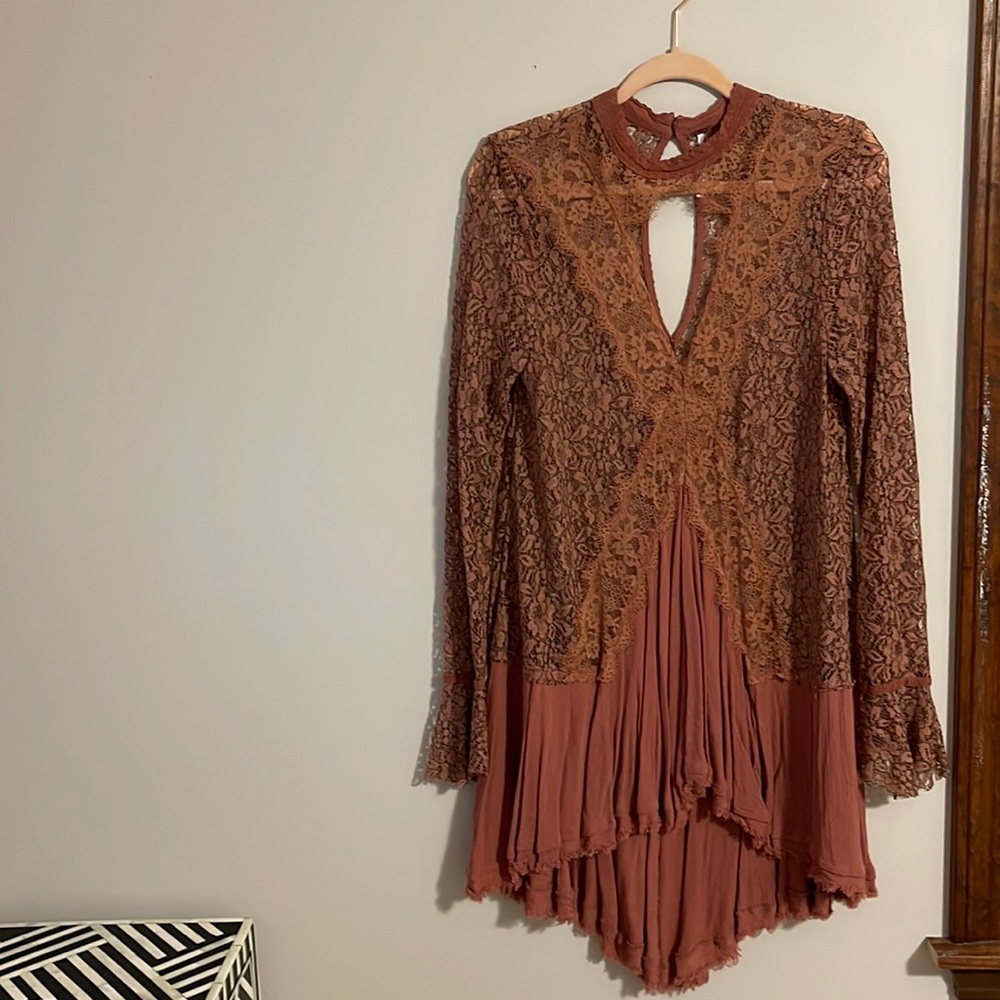 Free people dusty pink tunic/mini dress
